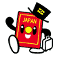 バックを持ちハットをかぶっているパスポくんのイラスト
