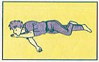 呼吸があり、意識がない倒れている人の安全を確保するための姿勢「昏睡体位（即臥位）」を表したイラスト