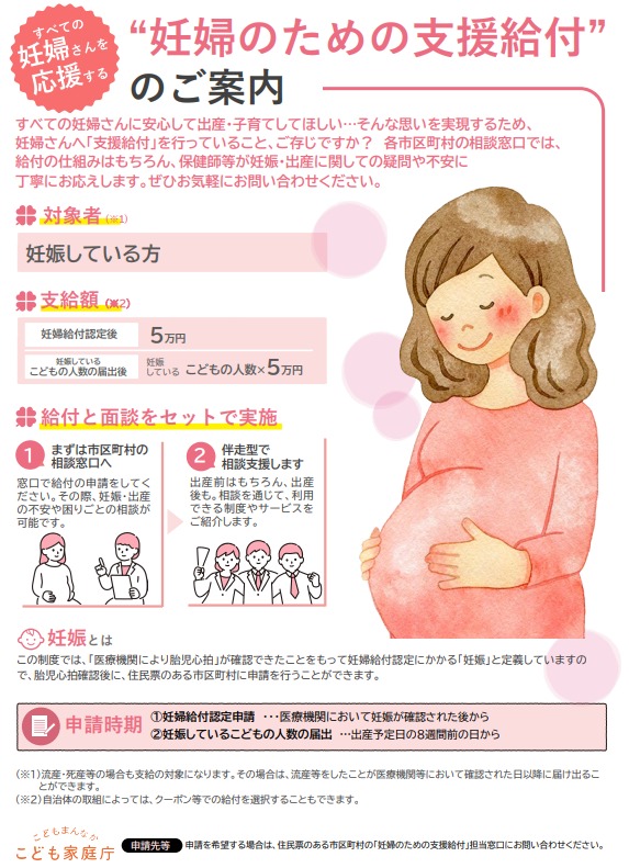 妊婦のための支援給付のお知らせ（こども家庭庁）